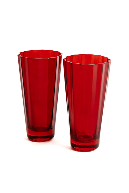 Estelle Colored Sunday High Balls - Set of 2 {Red)