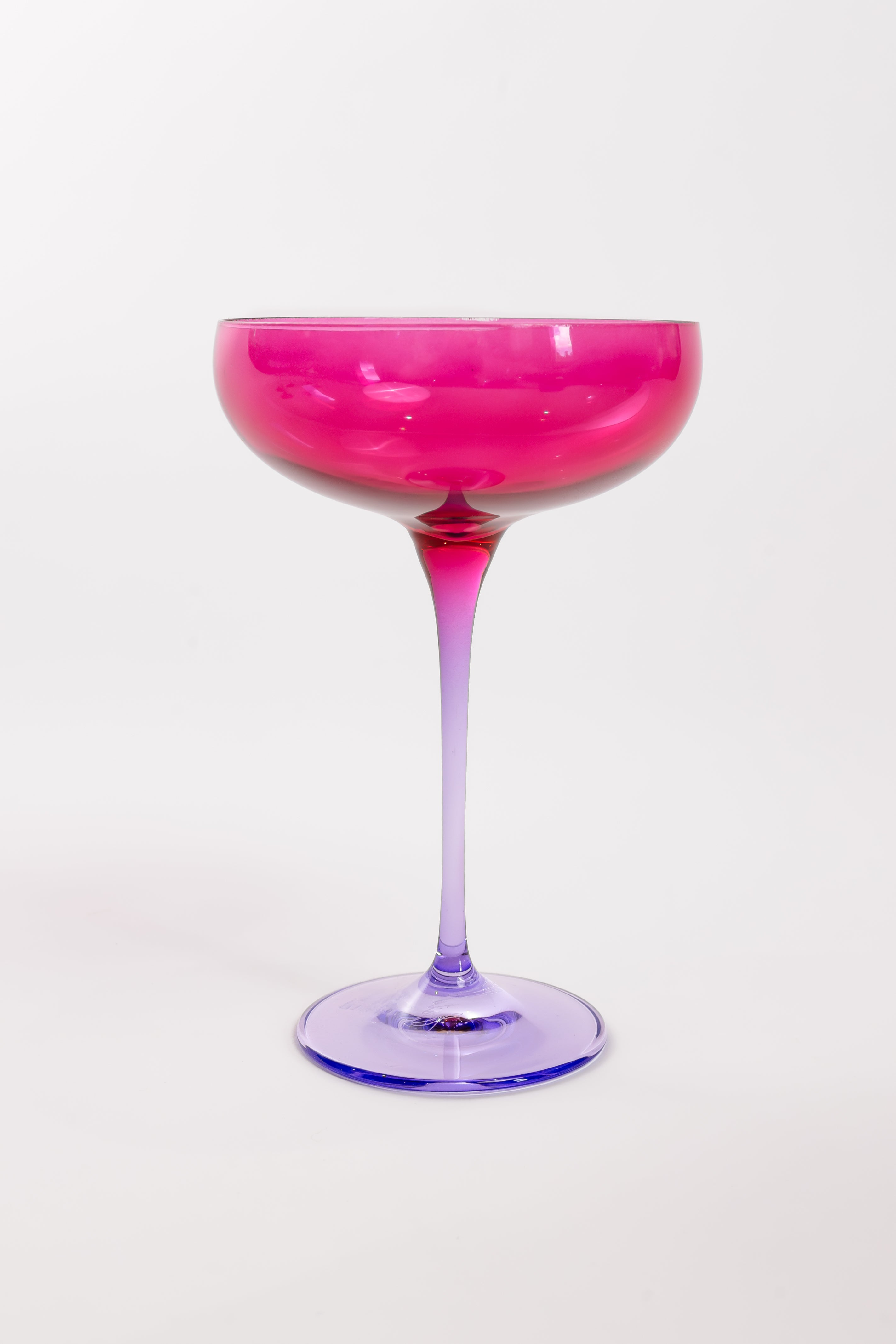 Estelle Colored Champagne Coupe - Set of 6 {Colorblock: Fuchsia + Lavender}