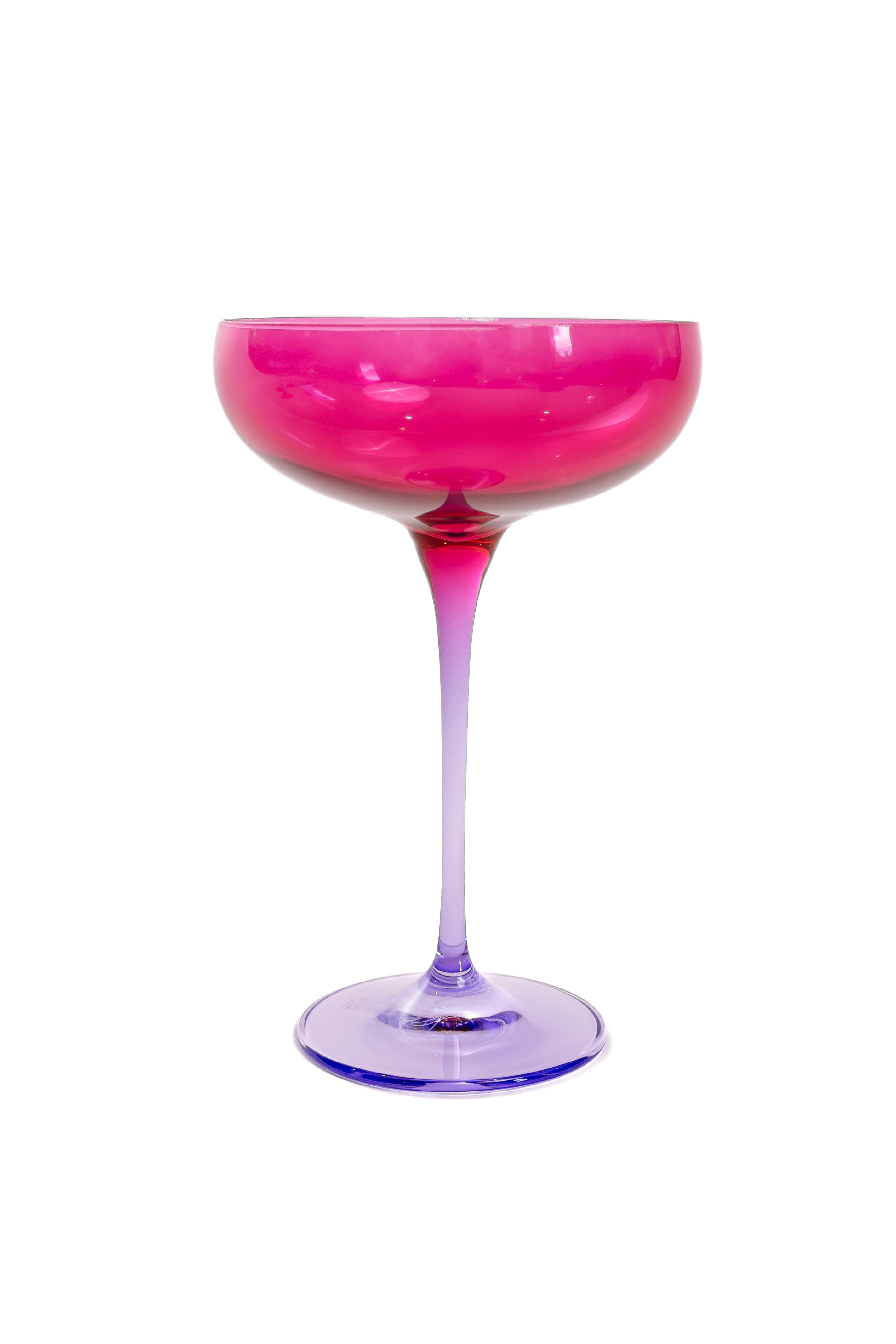 Estelle Colored Champagne Coupe - Set of 6 {Colorblock: Fuchsia + Lavender}