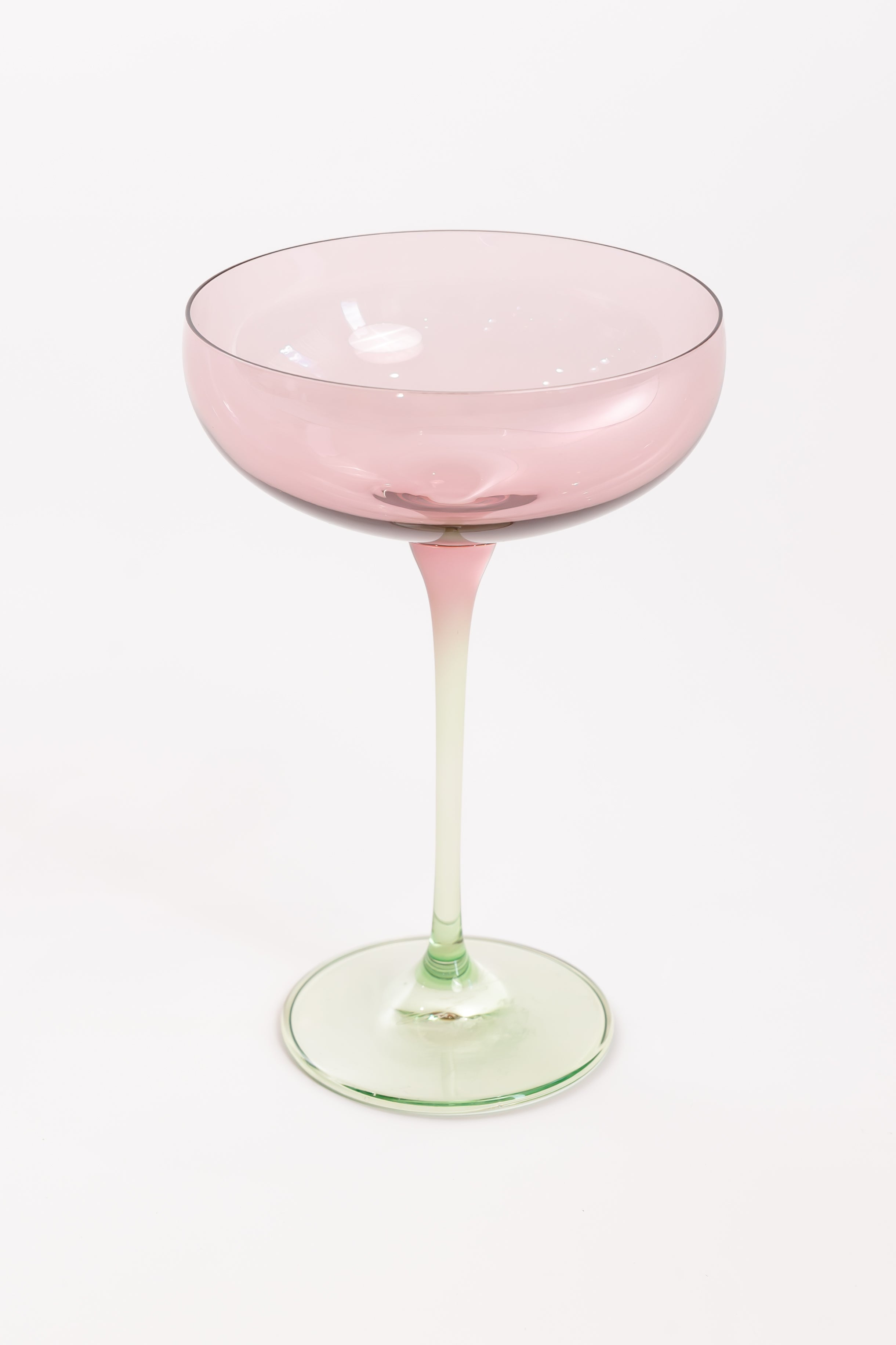 Estelle Colored Champagne Coupe - Set of 2 {Colorblock: Rose + Mint Green}