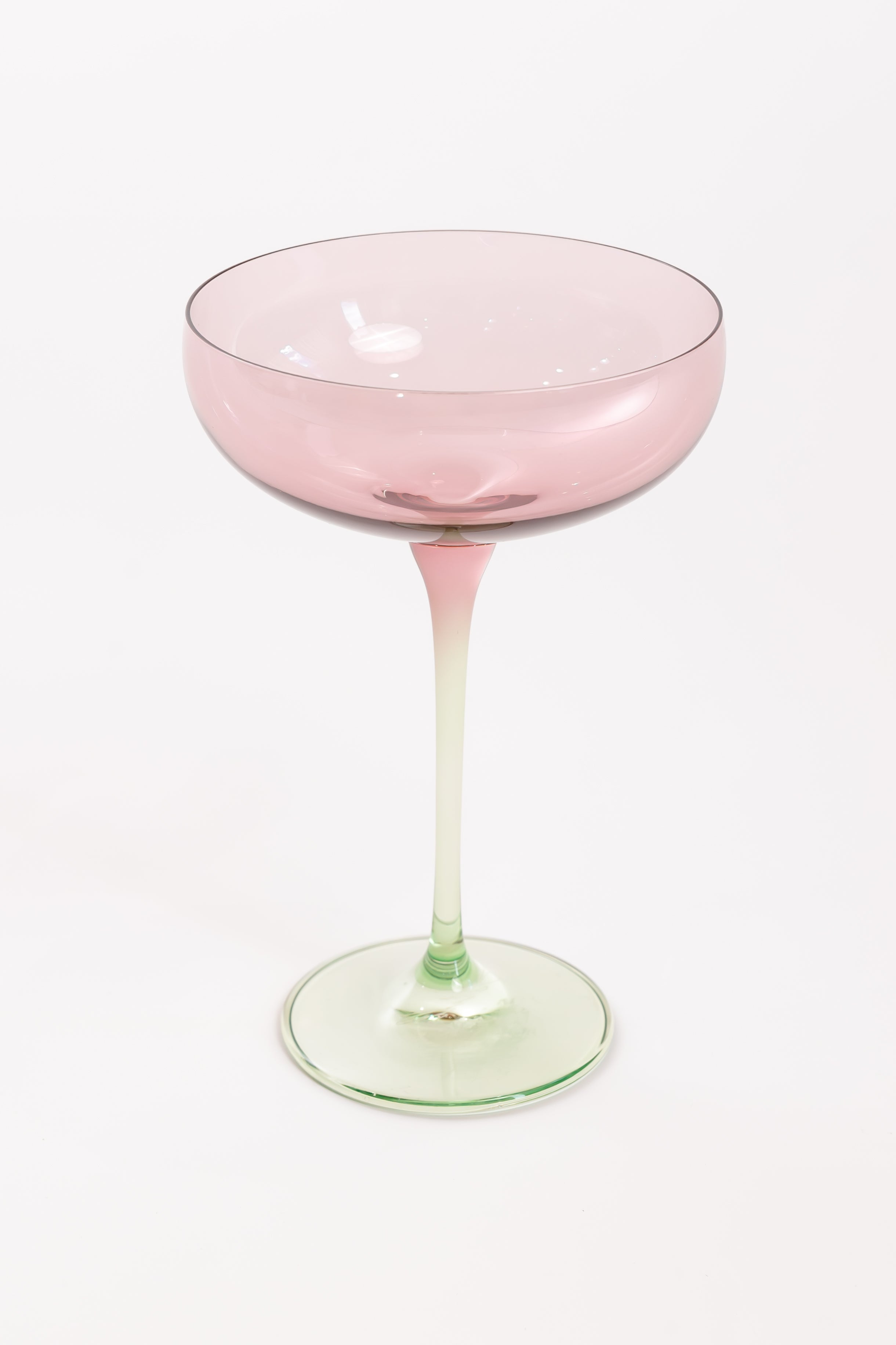 Estelle Colored Champagne Coupe - Set of 6 {Colorblock: Rose + Mint Green}