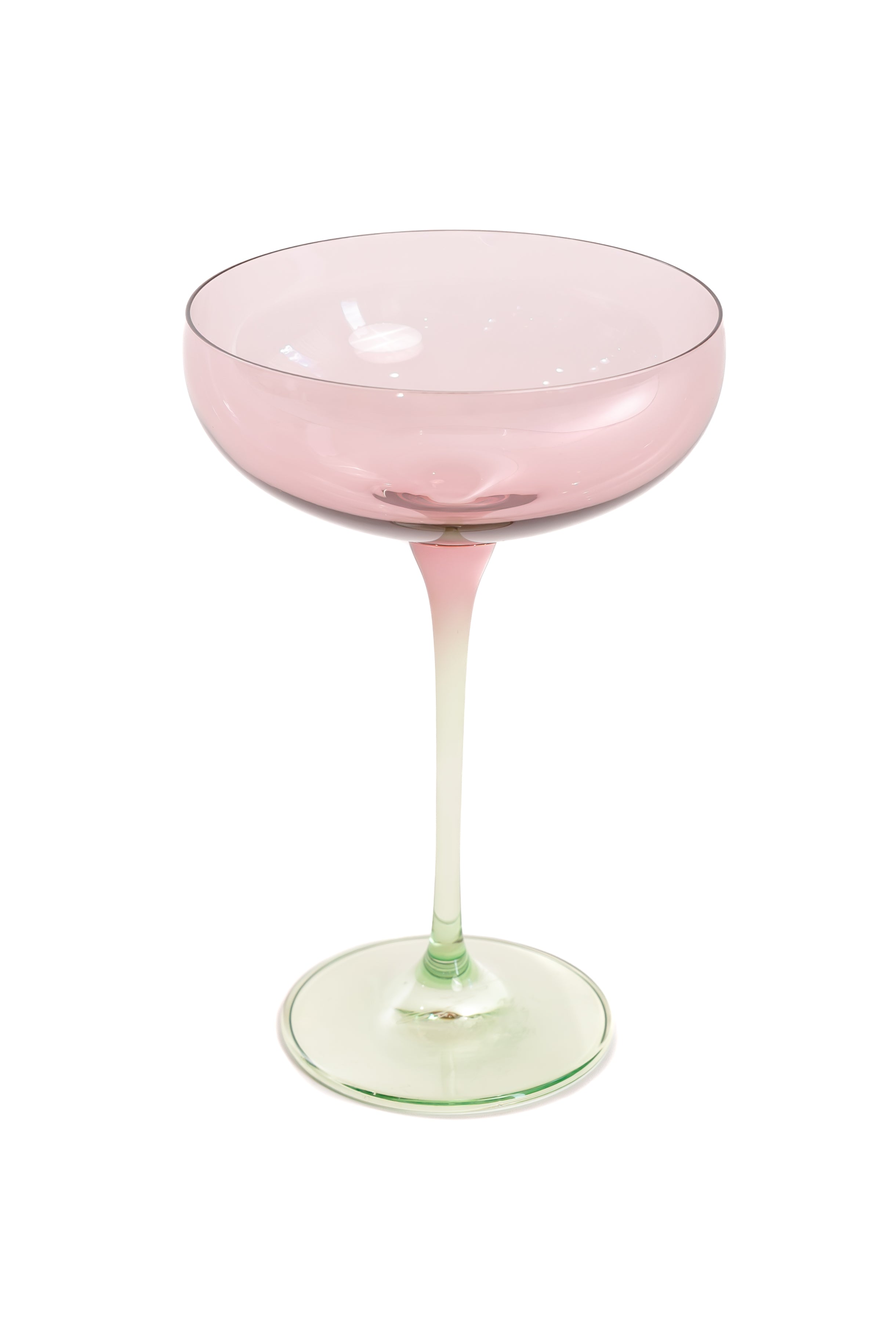 Estelle Colored Champagne Coupe - Set of 6 {Colorblock: Rose + Mint Green}