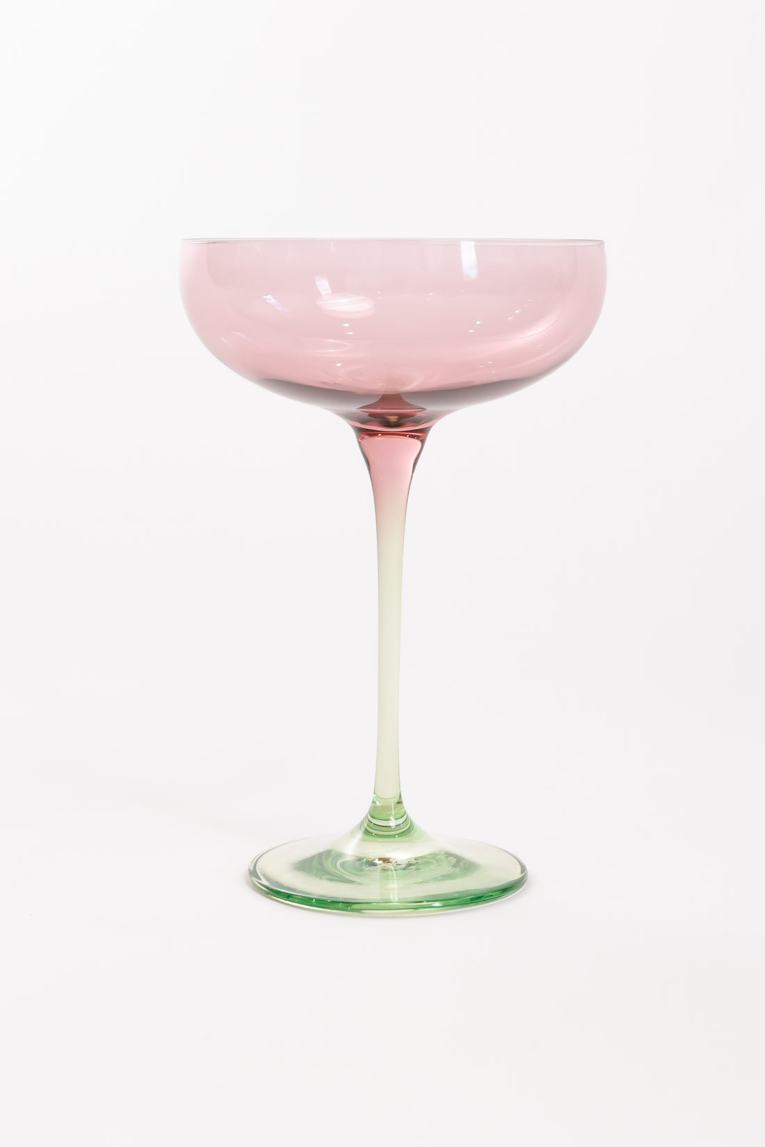 Estelle Colored Champagne Coupe - Set of 6 {Colorblock: Rose + Mint Green}