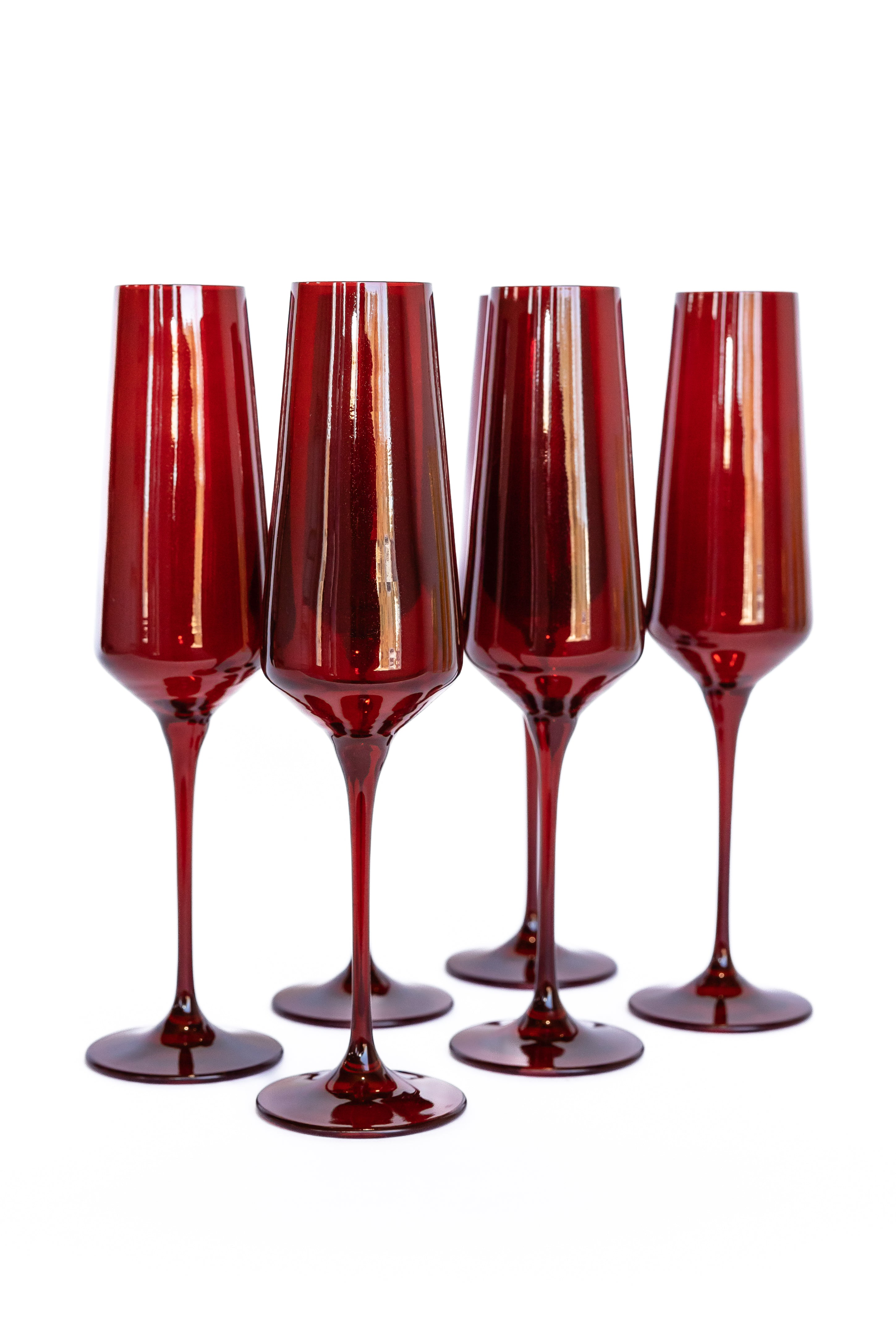 Estelle Colored Champagne Flute - Set of 6 {Red Samples}
