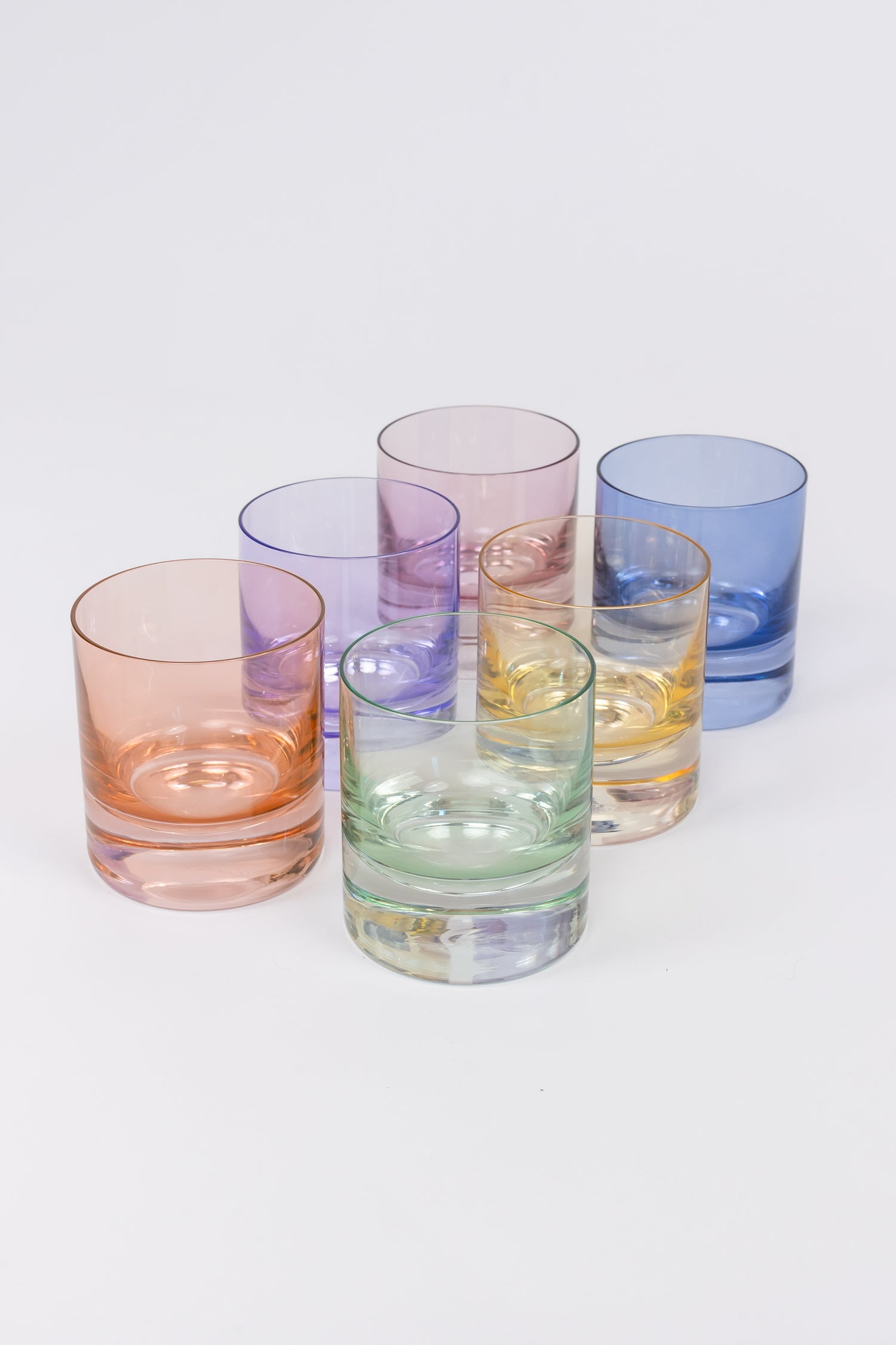 Estelle Colored Rocks Glass - Set of 6 {Pastel Mixed Set}