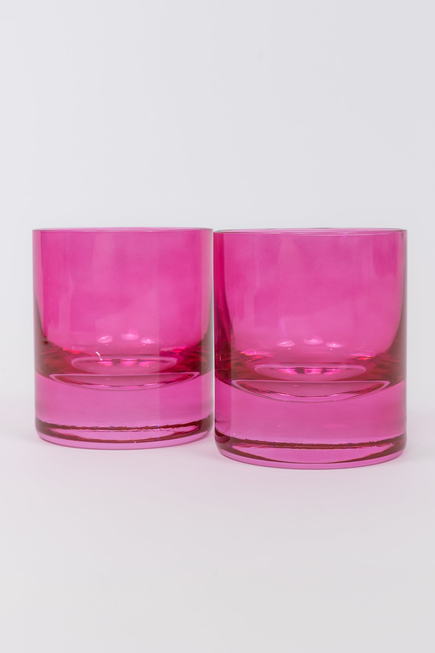 Estelle Colored Rocks Glass - Set of 2 {Fuchsia}