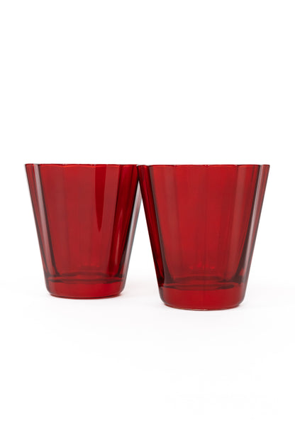 Estelle Colored Sunday Low Balls - Set of 2 {Red}