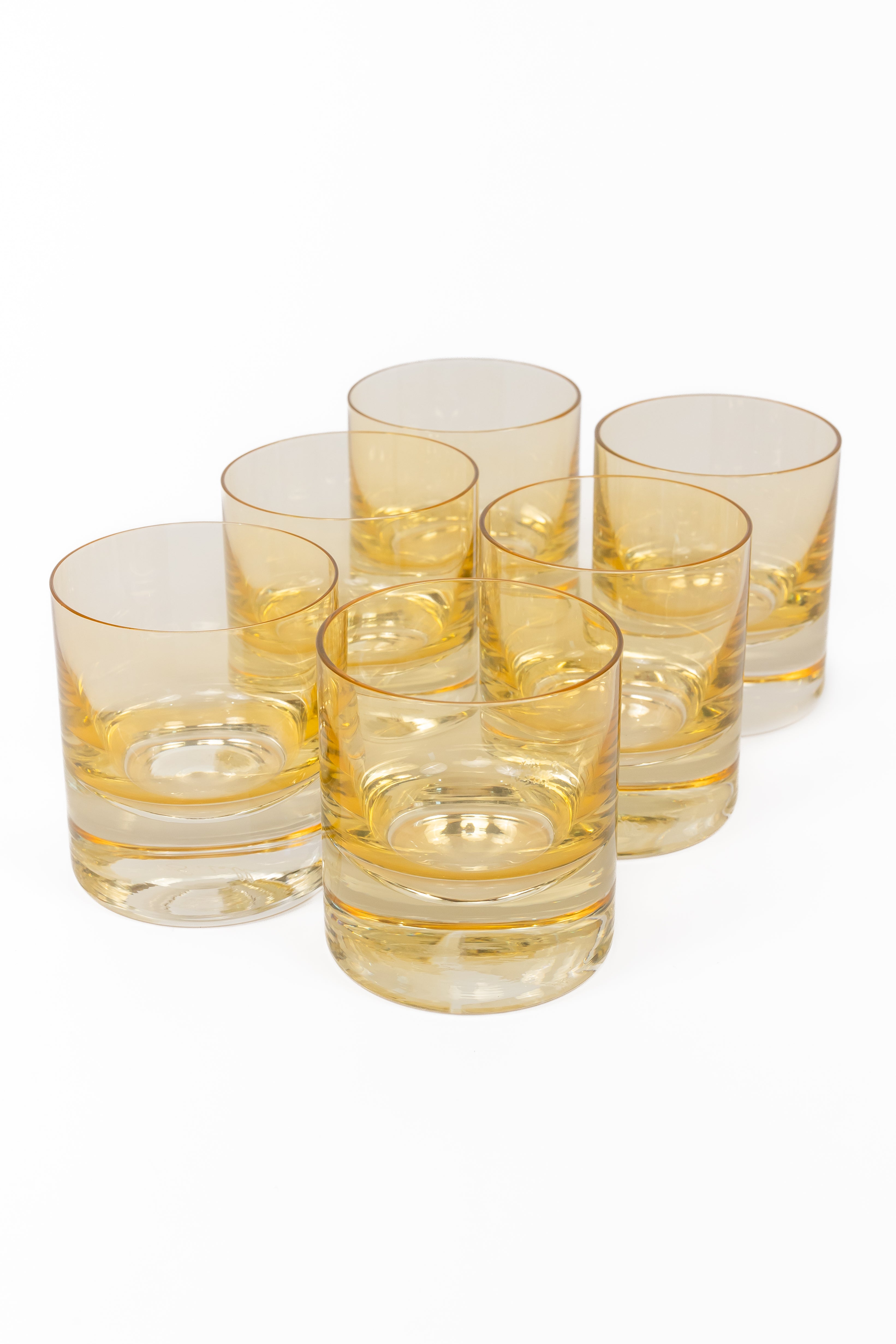 Estelle Colored Rock Glass - Set of 6 {Yellow}