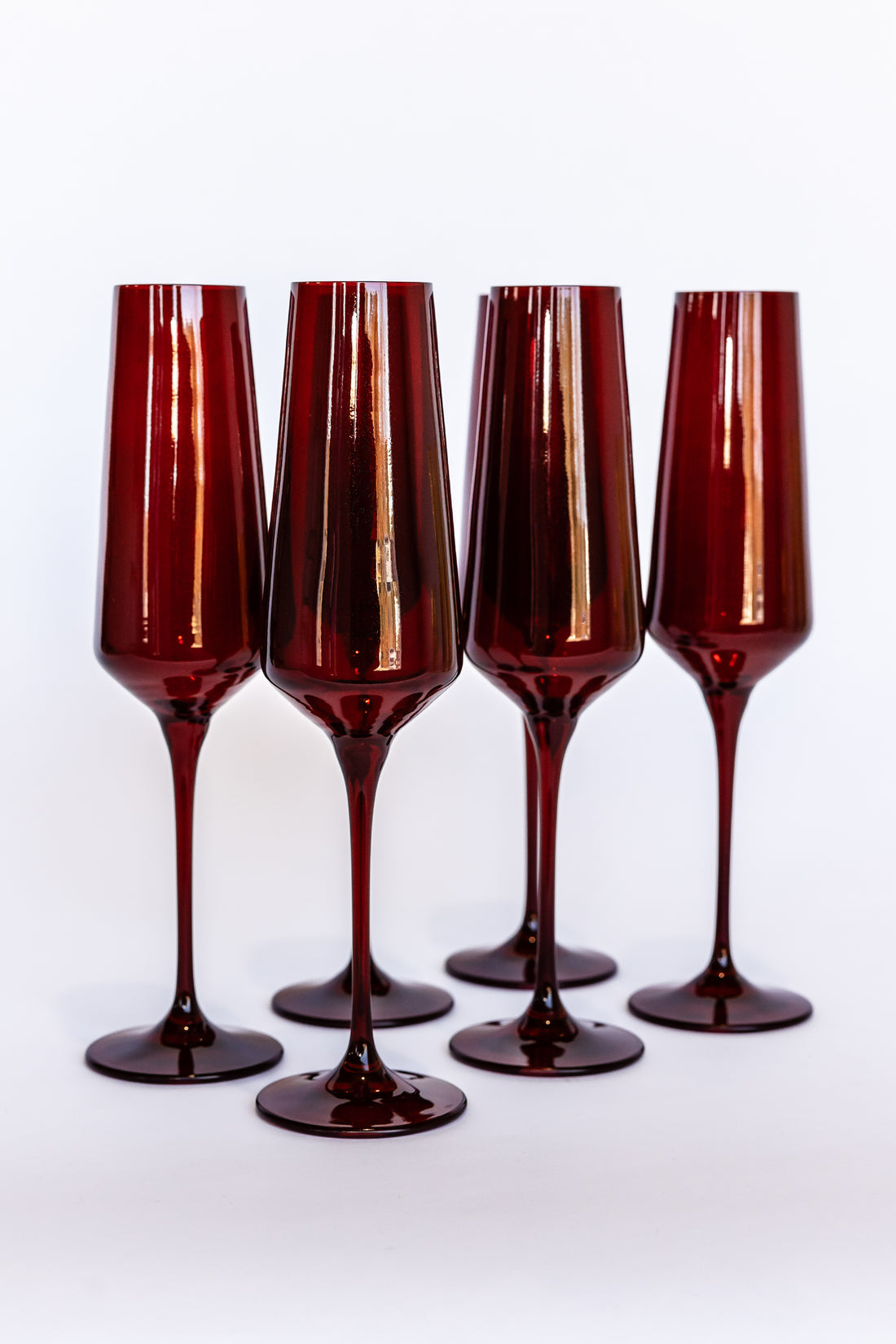 Estelle Colored Champagne Flute - Set of 6 {Red Samples}
