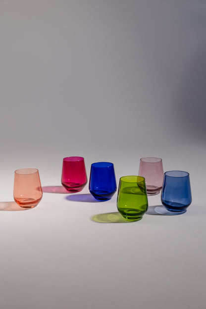 Estelle Colored Wine Stemless - Set of 6 {Mystery Box}