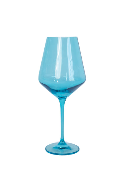 Estelle Colored Wine Stemware - Set of 2 {Ocean Blue}