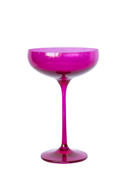 Estelle Colored Champagne Coupe Stemware - Set of 2 {Viva Magenta (Our Fuchsia)}