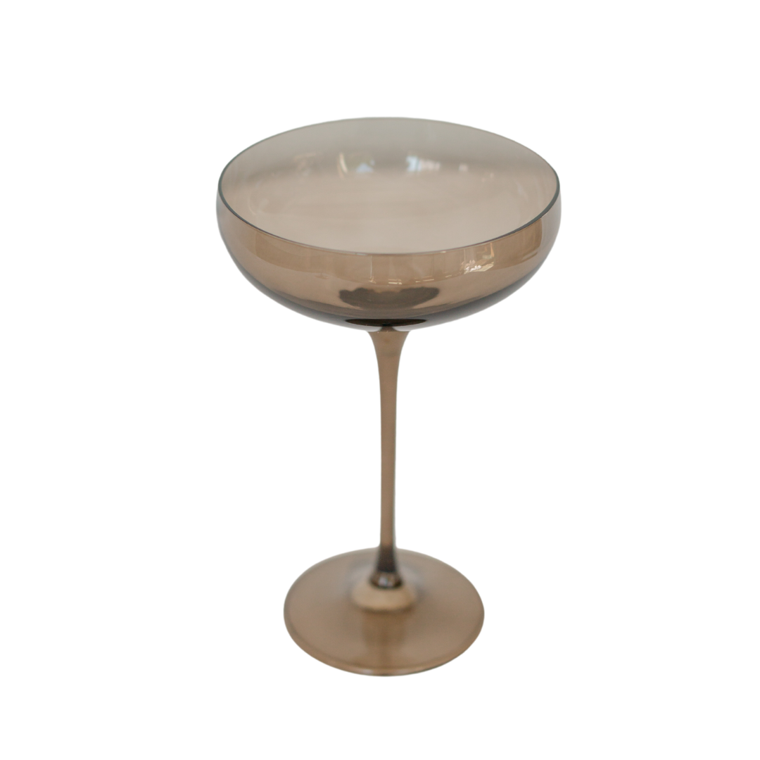 Estelle Colored Champagne Coupe Stemware - Set of 6 {Gray Smoke}