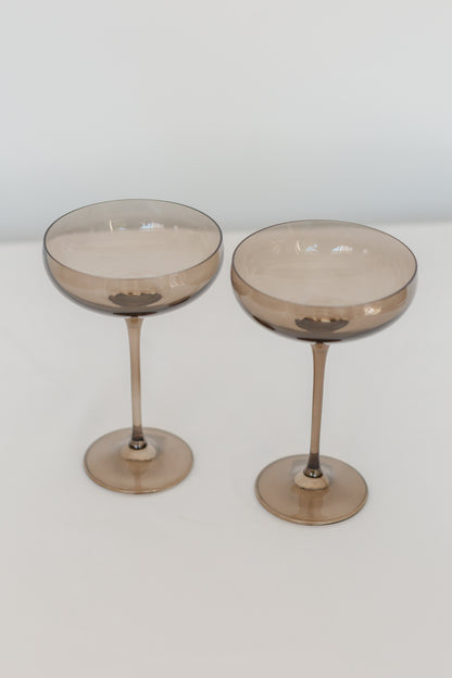Estelle Colored Champagne Coupe Stemware - Set of 2 {Gray Smoke}