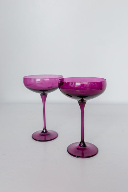 Estelle Colored Champagne Coupe Stemware - Set of 2 {Amethyst}