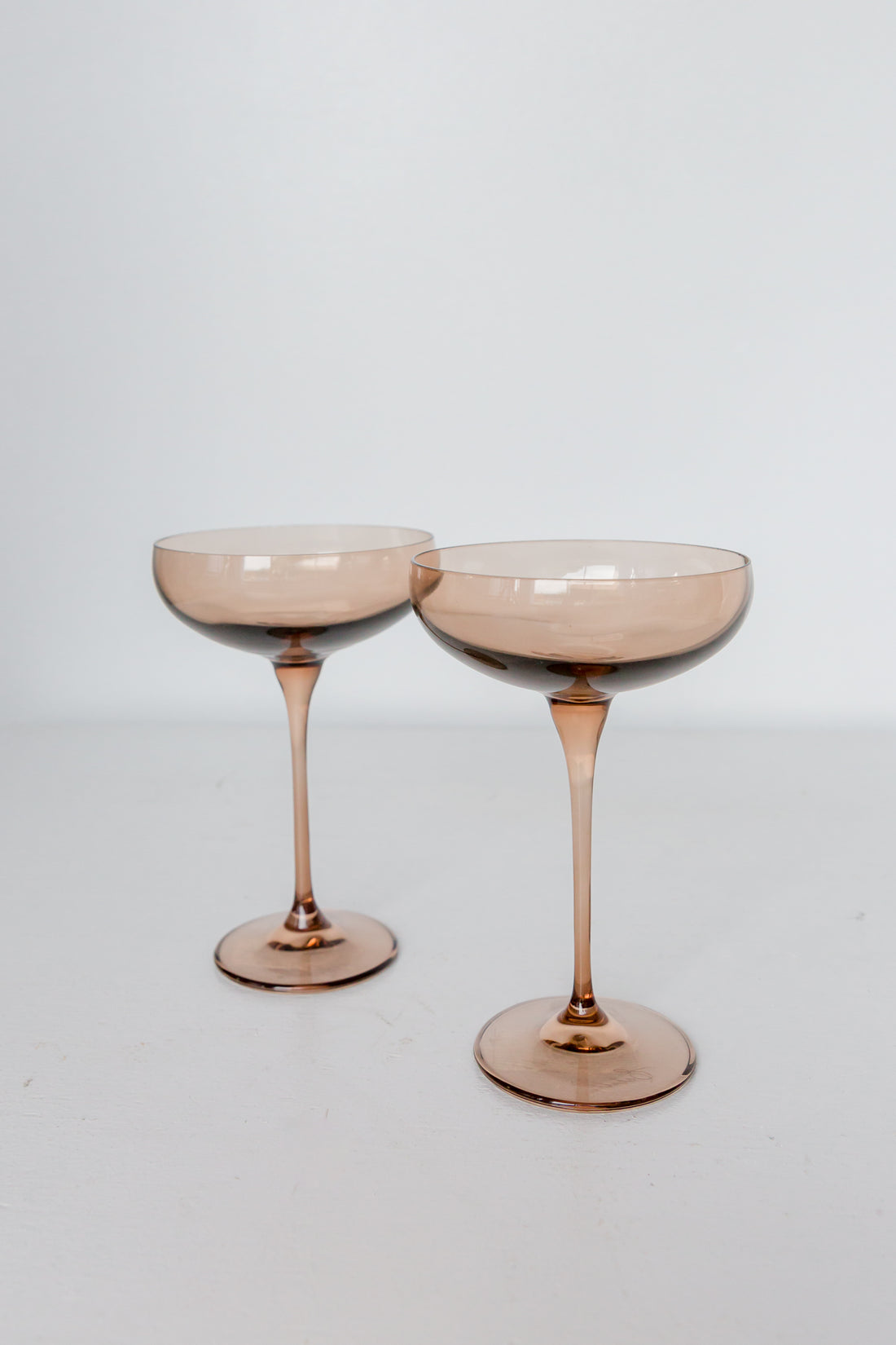 Estelle Colored Champagne Coupe Stemware - Set of 2 {Mocha Mousse (Our Amber Smoke)}