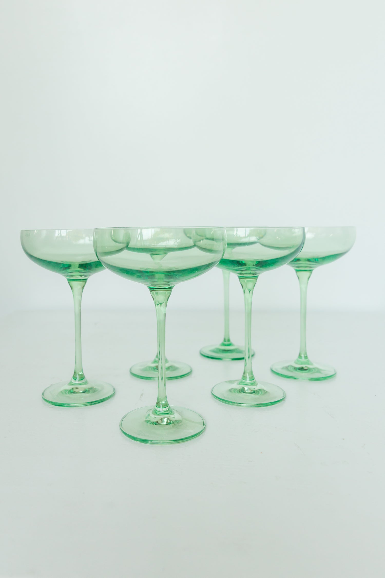 Estelle Colored Champagne Coupe Stemware - Set of 6 {Mint Green}