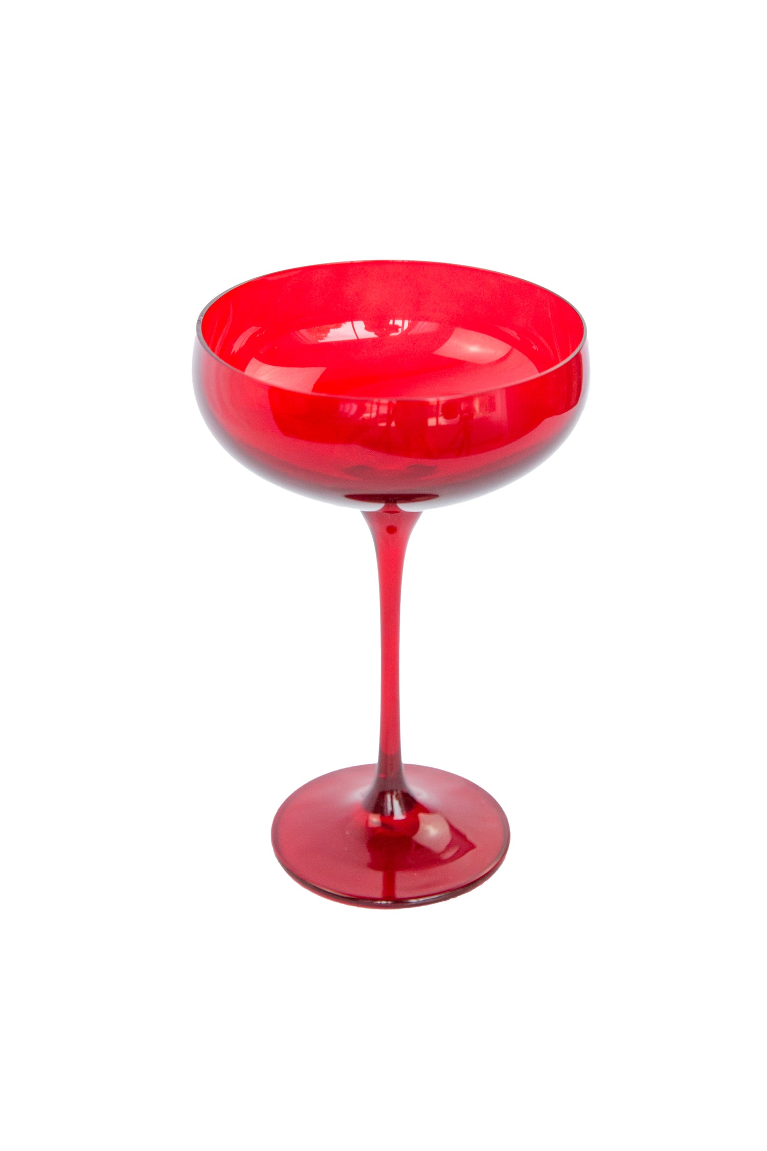 Estelle Colored Champagne Coupe Stemware - Set of 6 {Red}