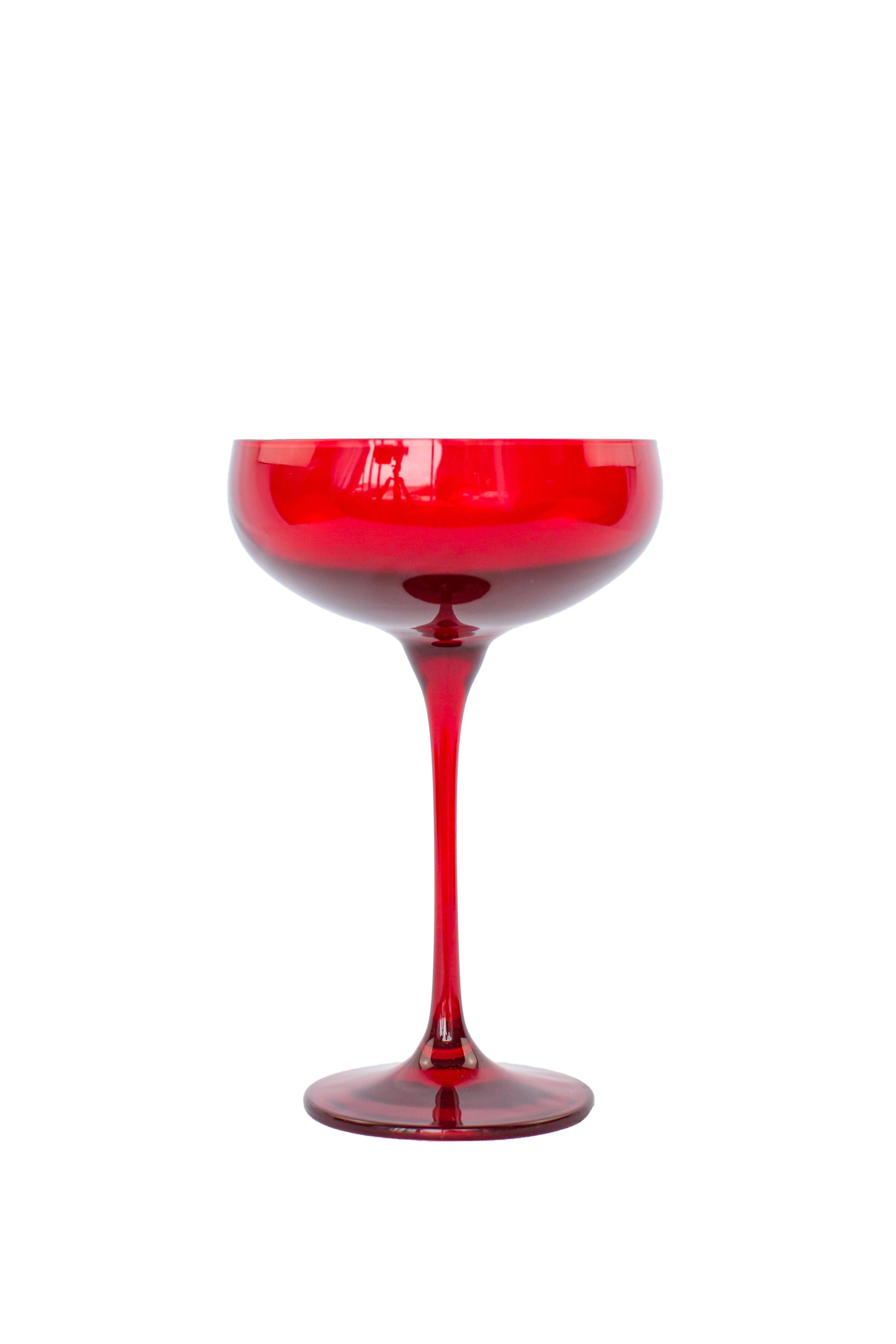 Estelle Colored Champagne Coupe Stemware - Set of 2 {Red}