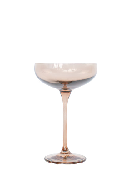 Estelle Colored Champagne Coupe Stemware - Set of 2 {Amber Smoke}