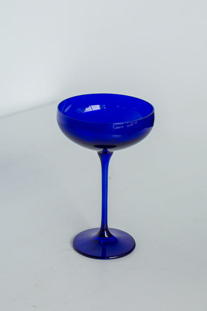 Estelle Colored Champagne Coupe Stemware - Set of 6 {Royal Blue}