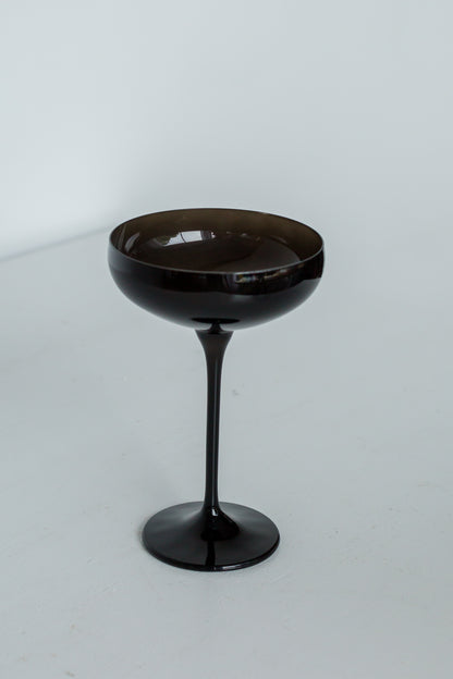 Estelle Colored Champagne Coupe Stemware - Set of 6 {Black Onyx}
