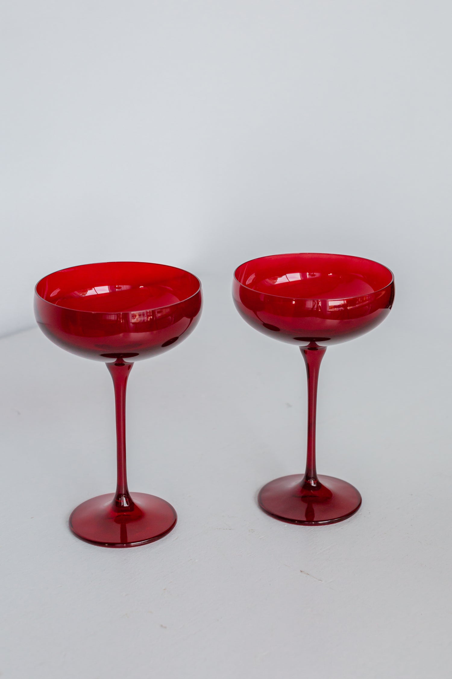 Estelle Colored Champagne Coupe Stemware - Set of 2 {Red}