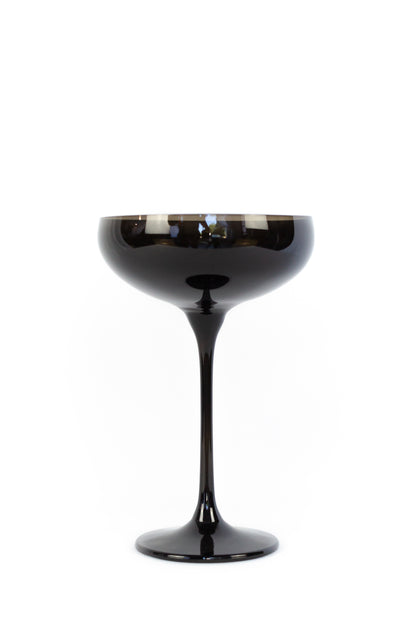 Estelle Colored Champagne Coupe Stemware - Set of 2 {Black Onyx}