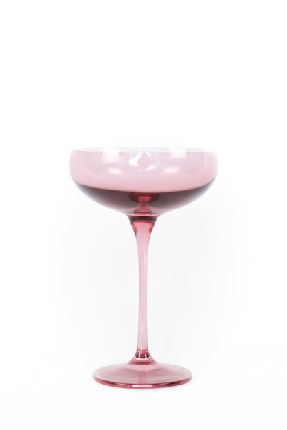 Estelle Colored Champagne Coupe Stemware - Set of 6 {Rose}