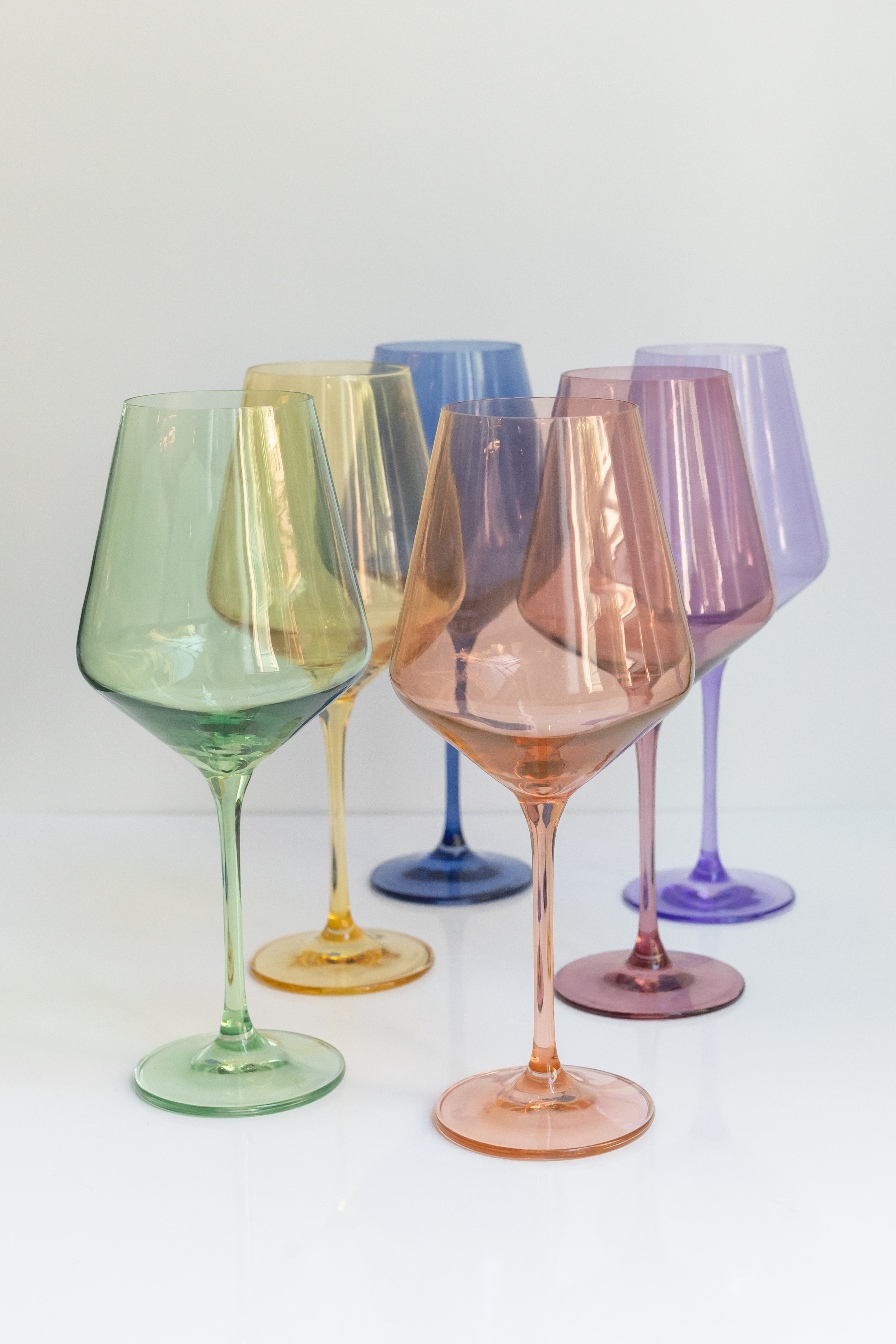 Estelle Colored Wine Stemware - Set of 6 {Pastel Mixed Set}