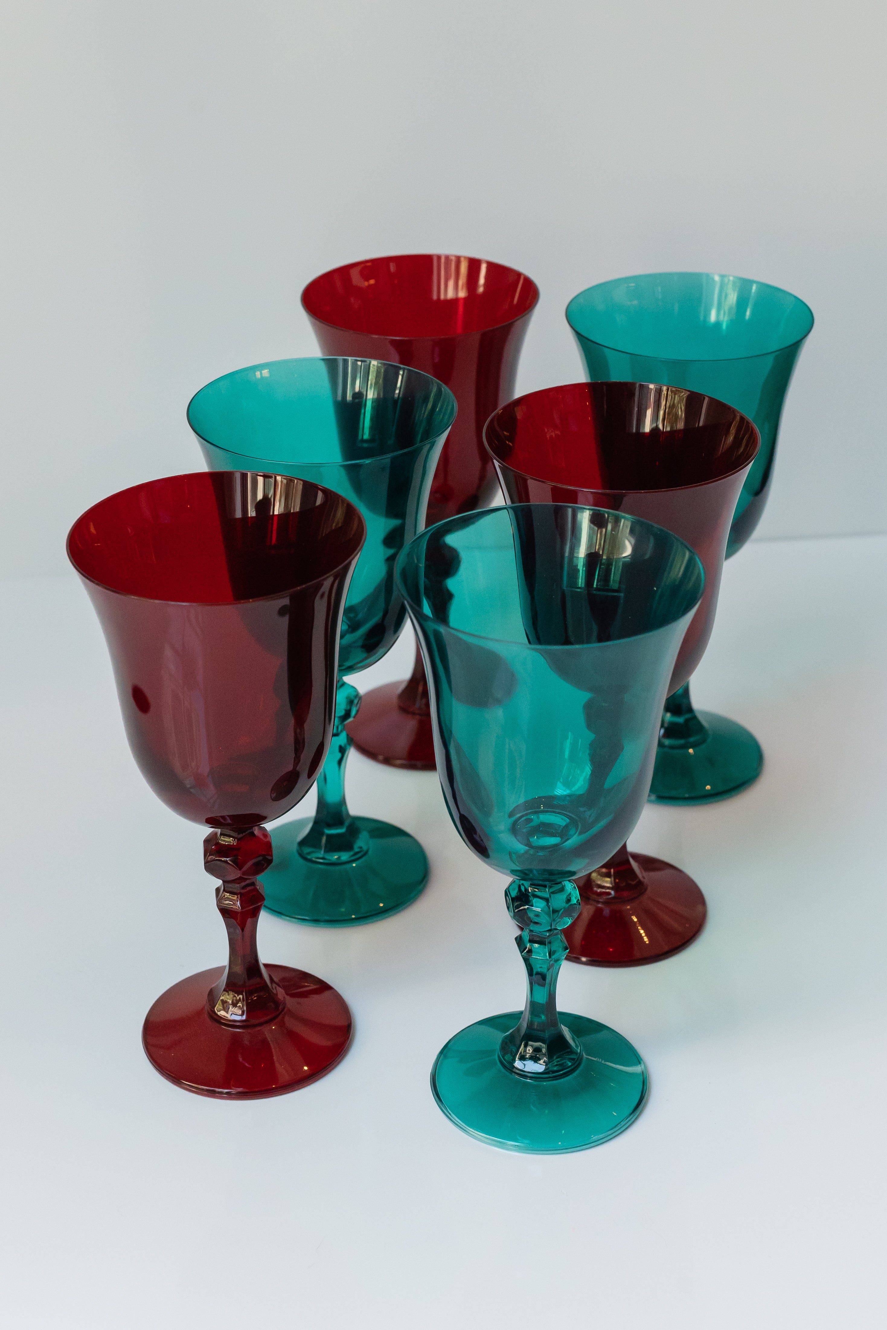 Estelle Colored Regal Goblet - Set of 6 {Holiday Mixed Set}