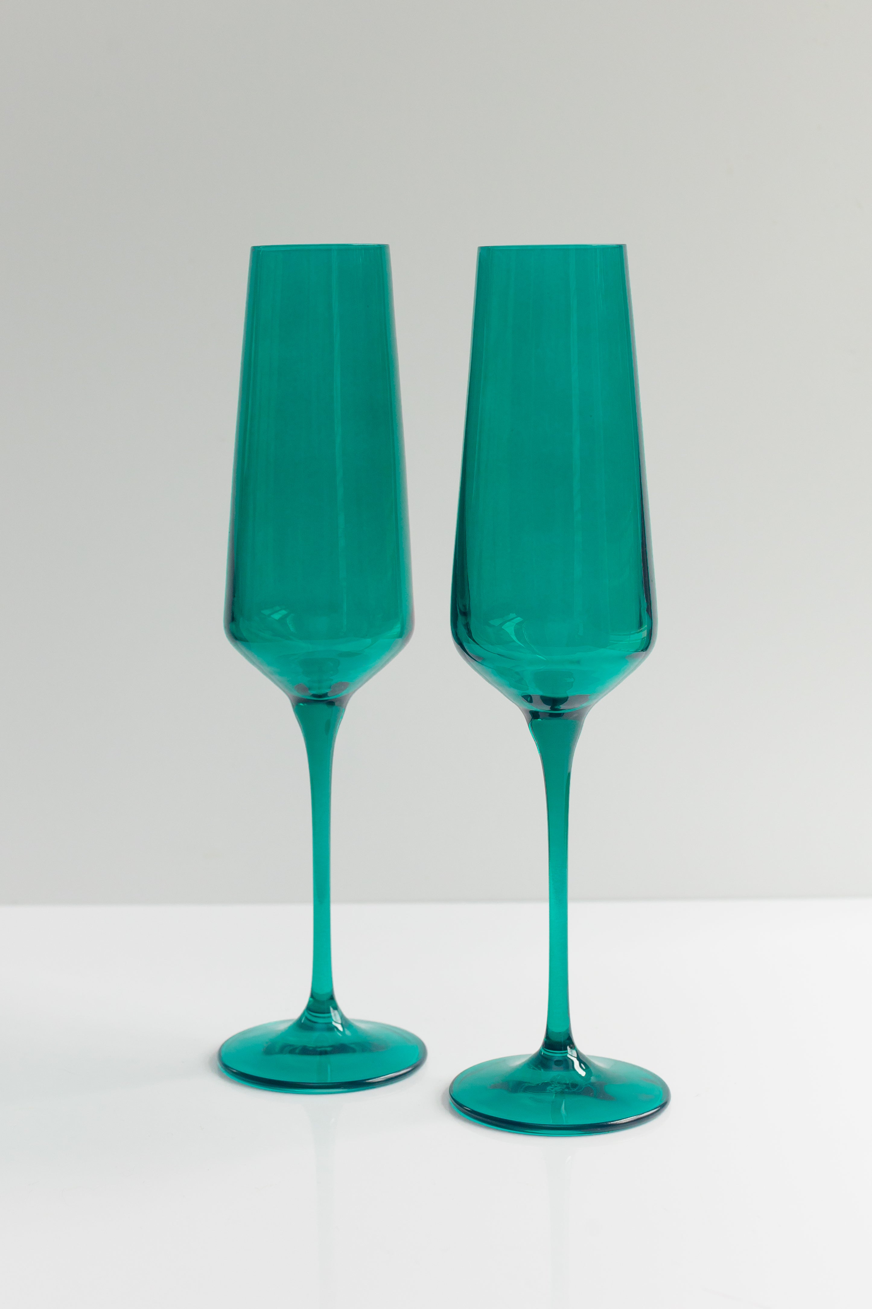 Estelle Colored Champagne Flute - Set of 2 {Emerald Green}