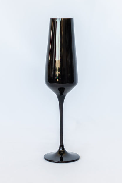 Estelle Colored Champagne Flute - Set of 2 {Black}