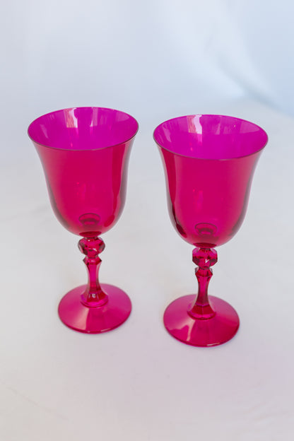 Estelle Colored Regal Goblet - Set of 2 {Viva Magenta (Our Fuchsia)}