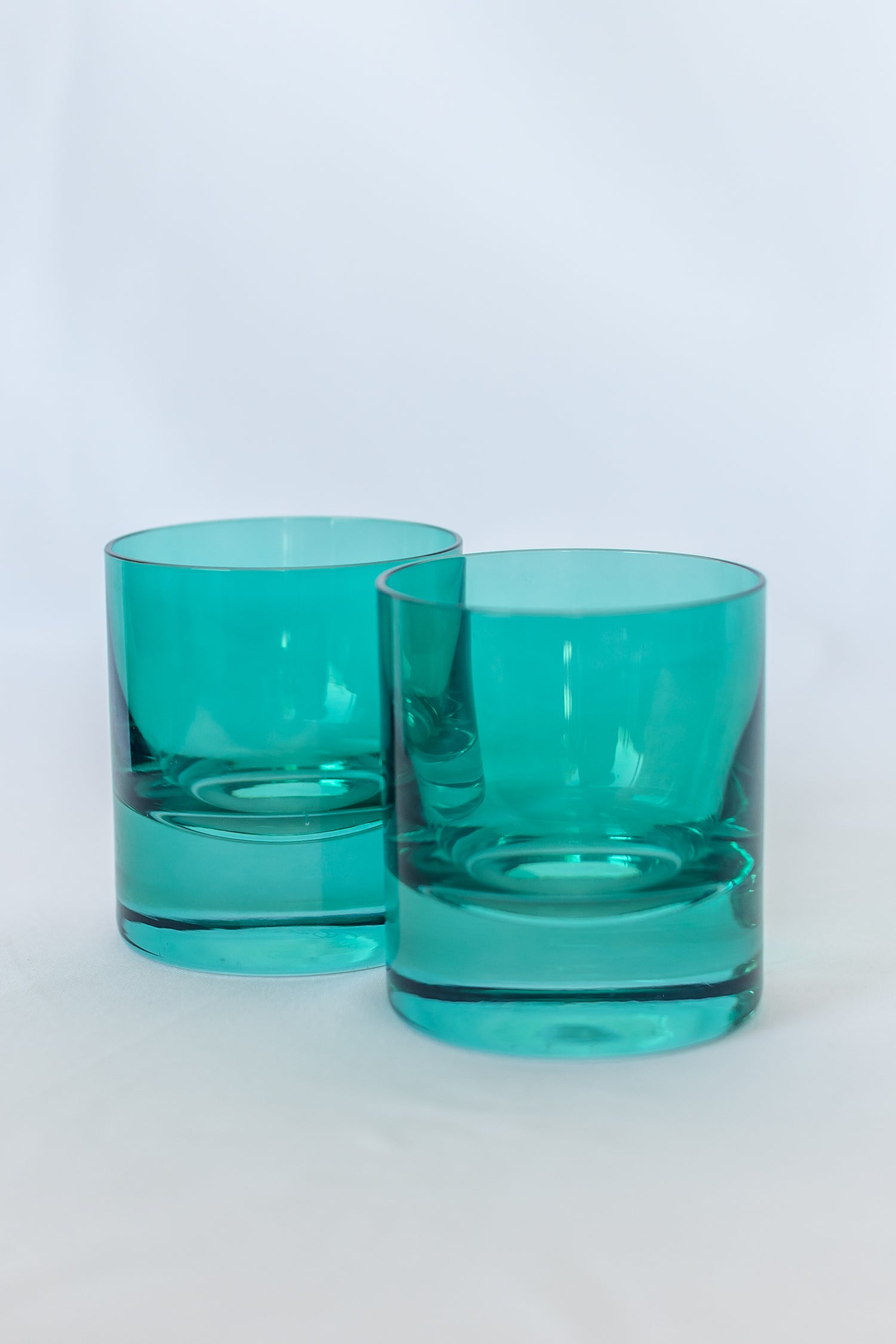 Estelle Colored Rocks Glass -  Set of 2 {Emerald Green}