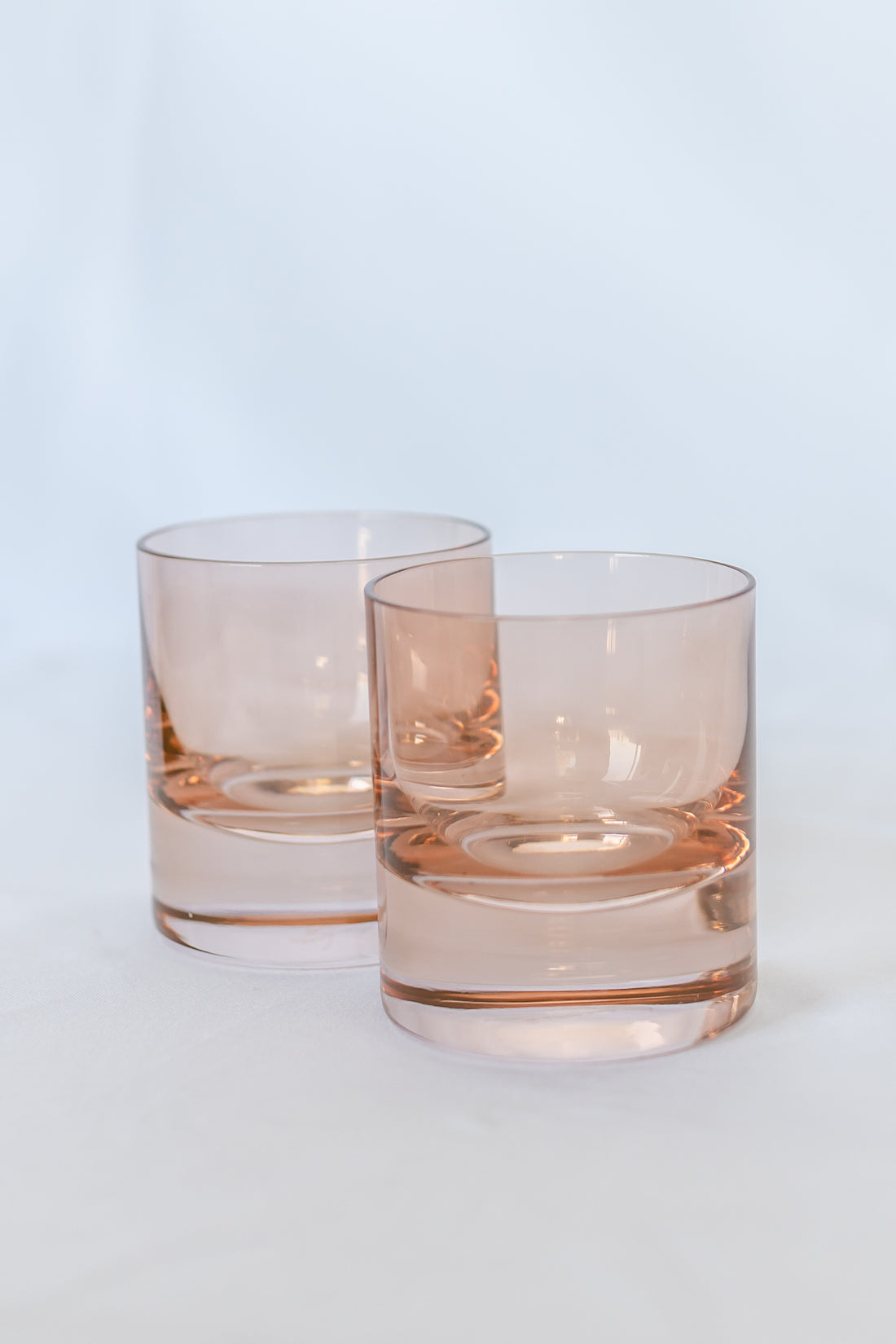 Estelle Colored Rocks Glass -  Set of 2 {Blush Pink}