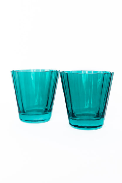 Estelle Colored Sunday Low Balls - Set of 2 {Emerald Green}