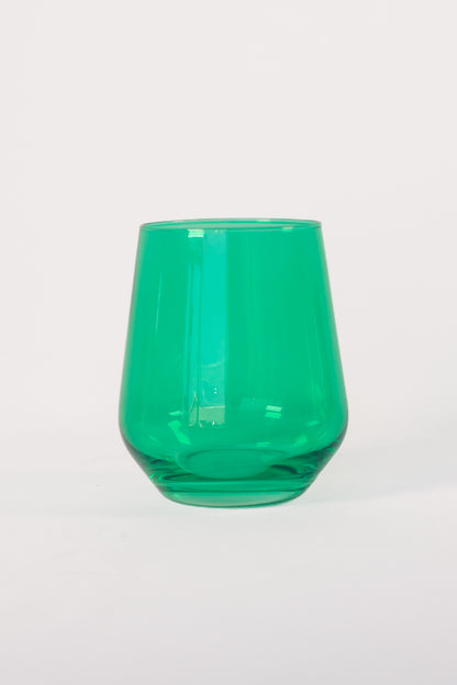 Estelle Colored Wine Stemless - Set of 2 {Kelly Green}