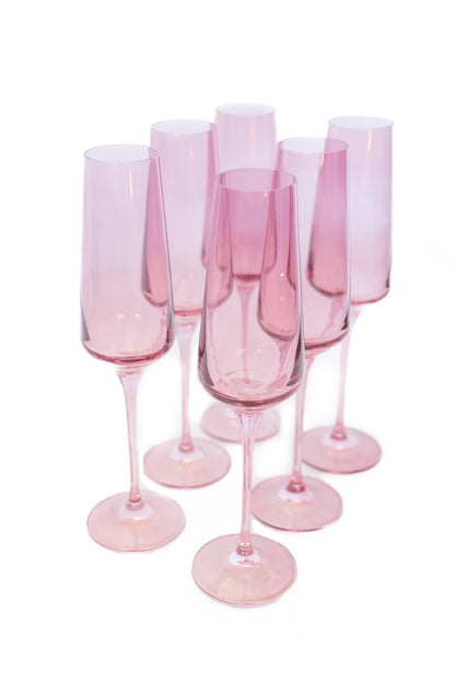 Estelle Colored Champagne Flute - Set of 6 {Rose}