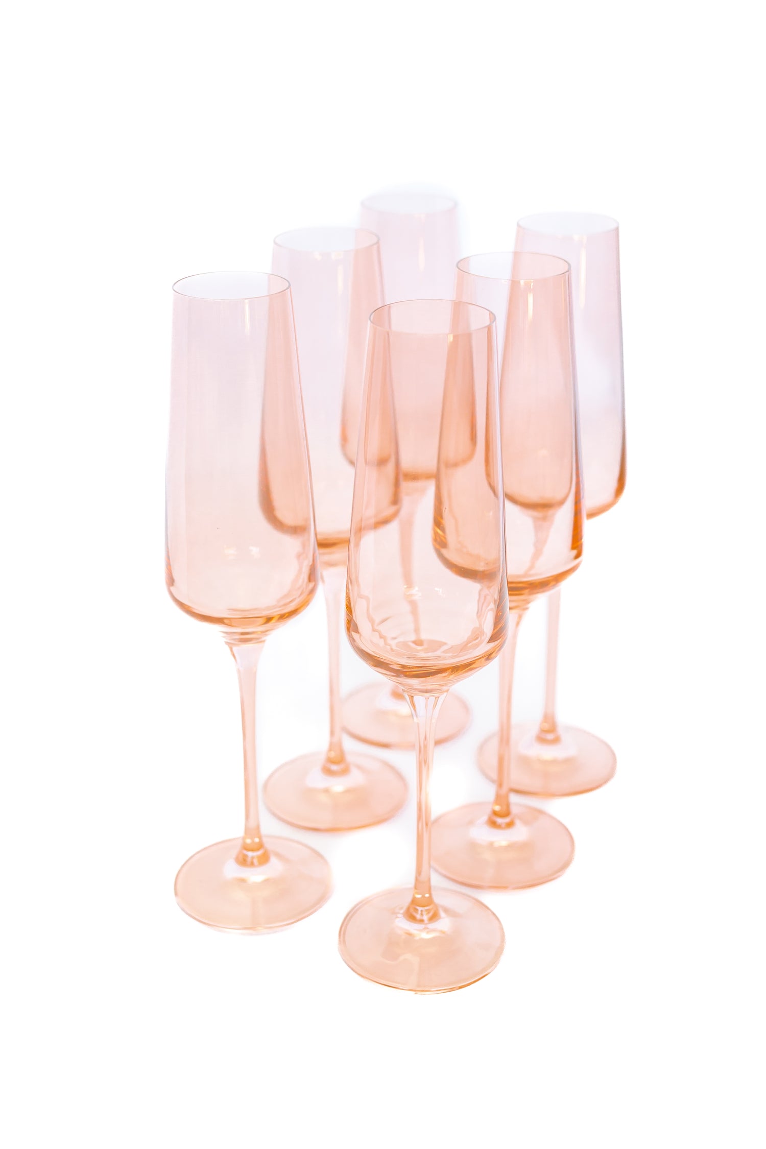 Estelle Colored Champagne Flute - Set of 6 {Blush Pink}