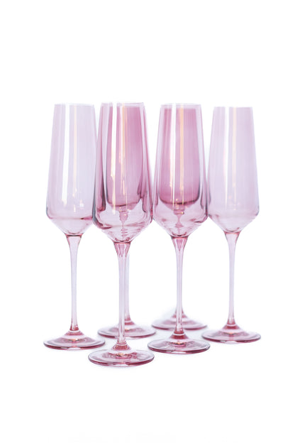 Estelle Colored Champagne Flute - Set of 6 {Rose}
