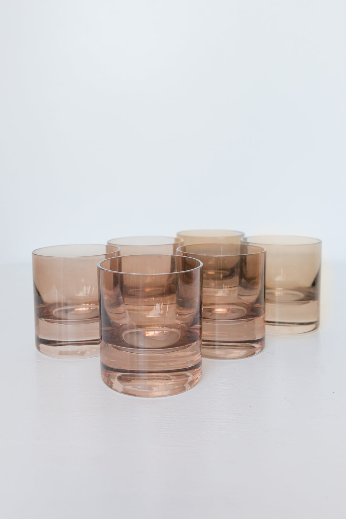 Estelle Colored Rocks Glass - Set of 6 {Mocha Mousse (Our Amber Smoke)}