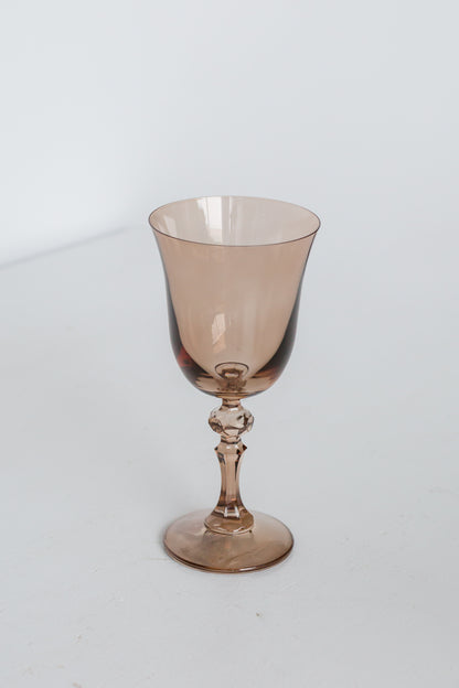 Estelle Colored Regal Goblet - Set of 2 {Amber Smoke}