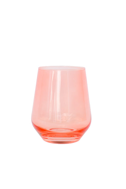 Estelle Colored Wine Stemless - Set of 2 {Coral Peach Pink}