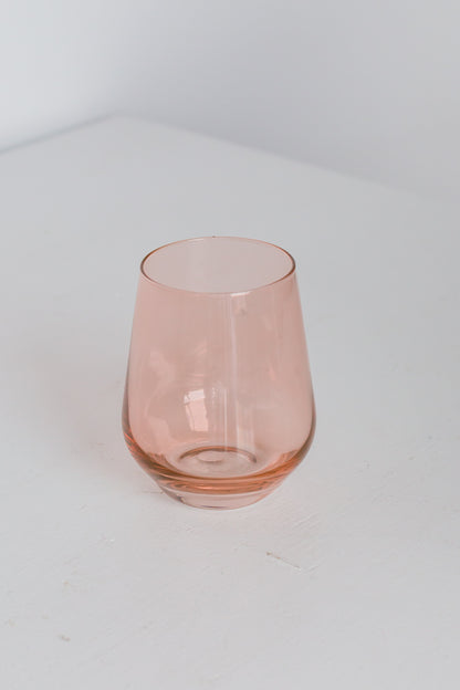 Estelle Colored Wine Stemless - Set of 6 {Coral Peach Pink}