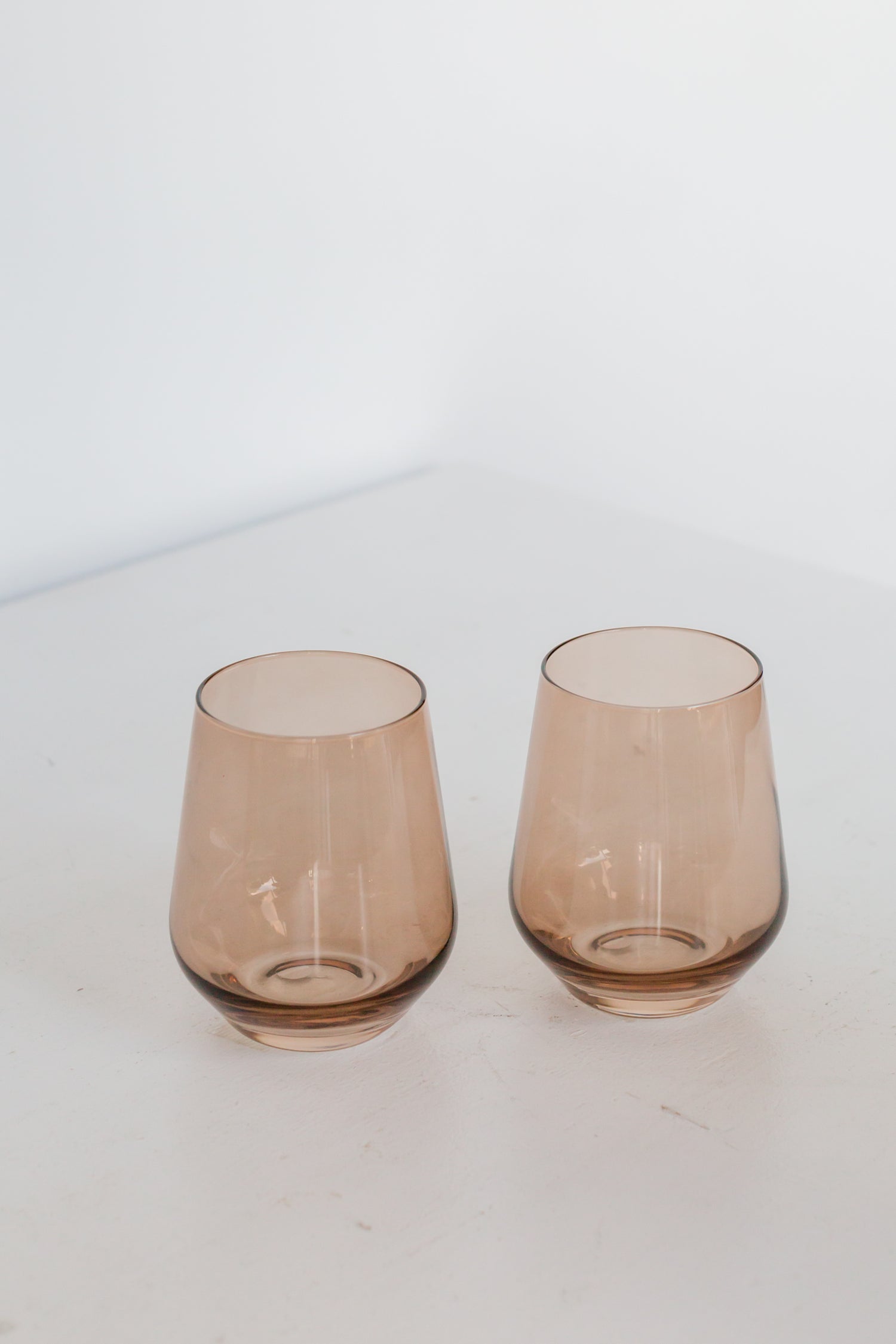 Estelle Colored Wine Stemless - Set of 2 {Amber Smoke}