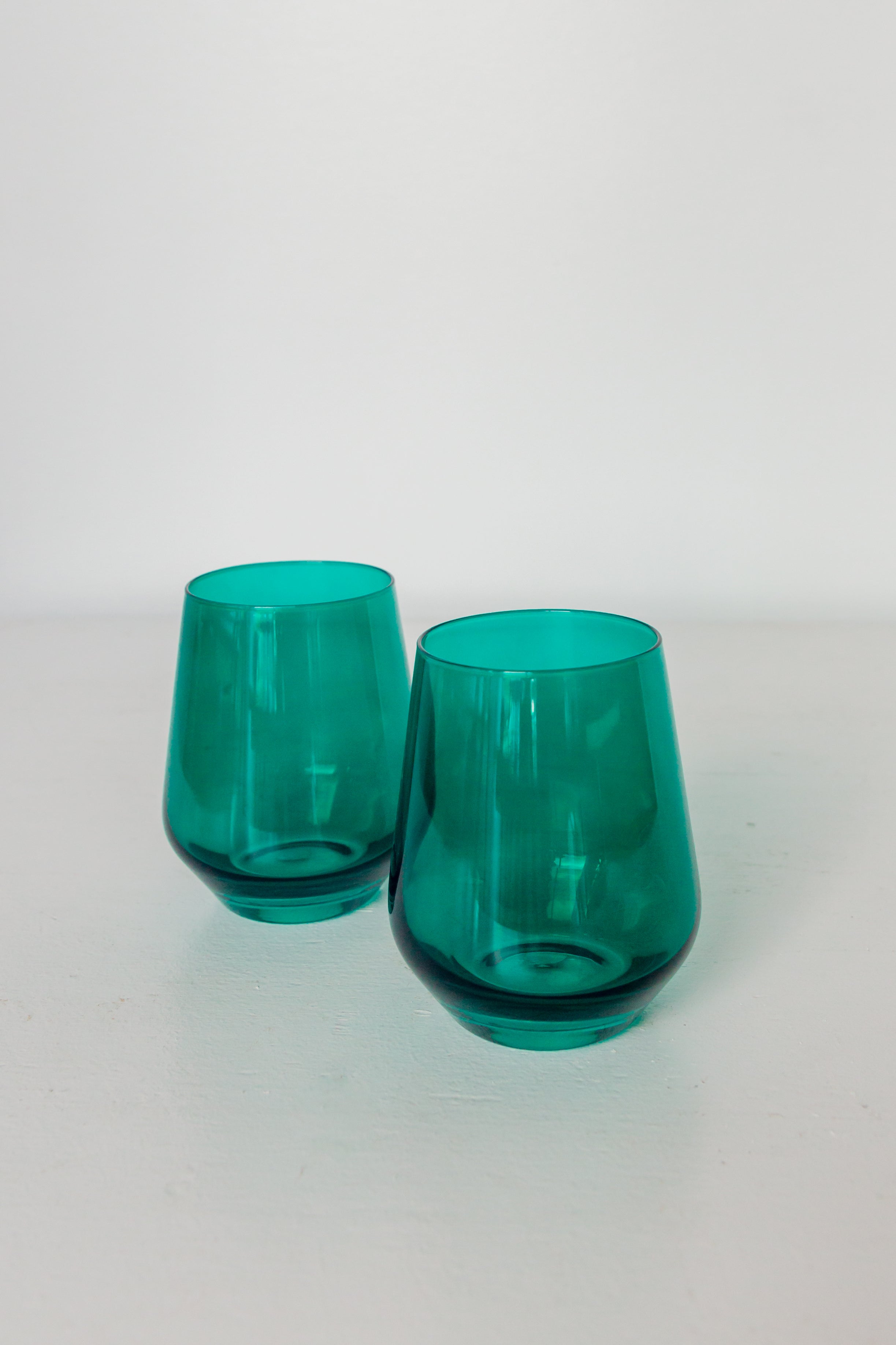 Estelle Colored Wine Stemless - Set of 2 {Emerald Green}