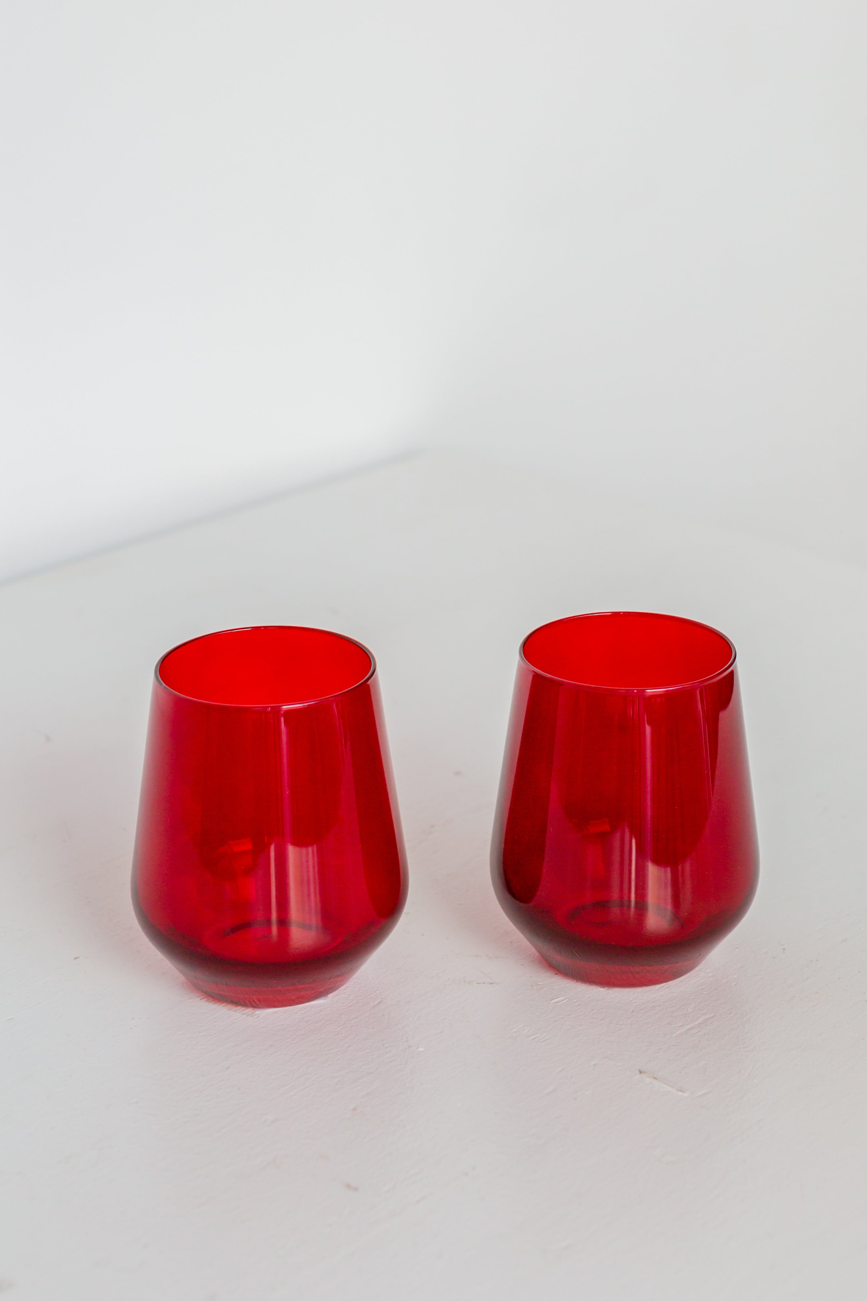 Estelle Colored Wine Stemless - Set of 2 {Red}