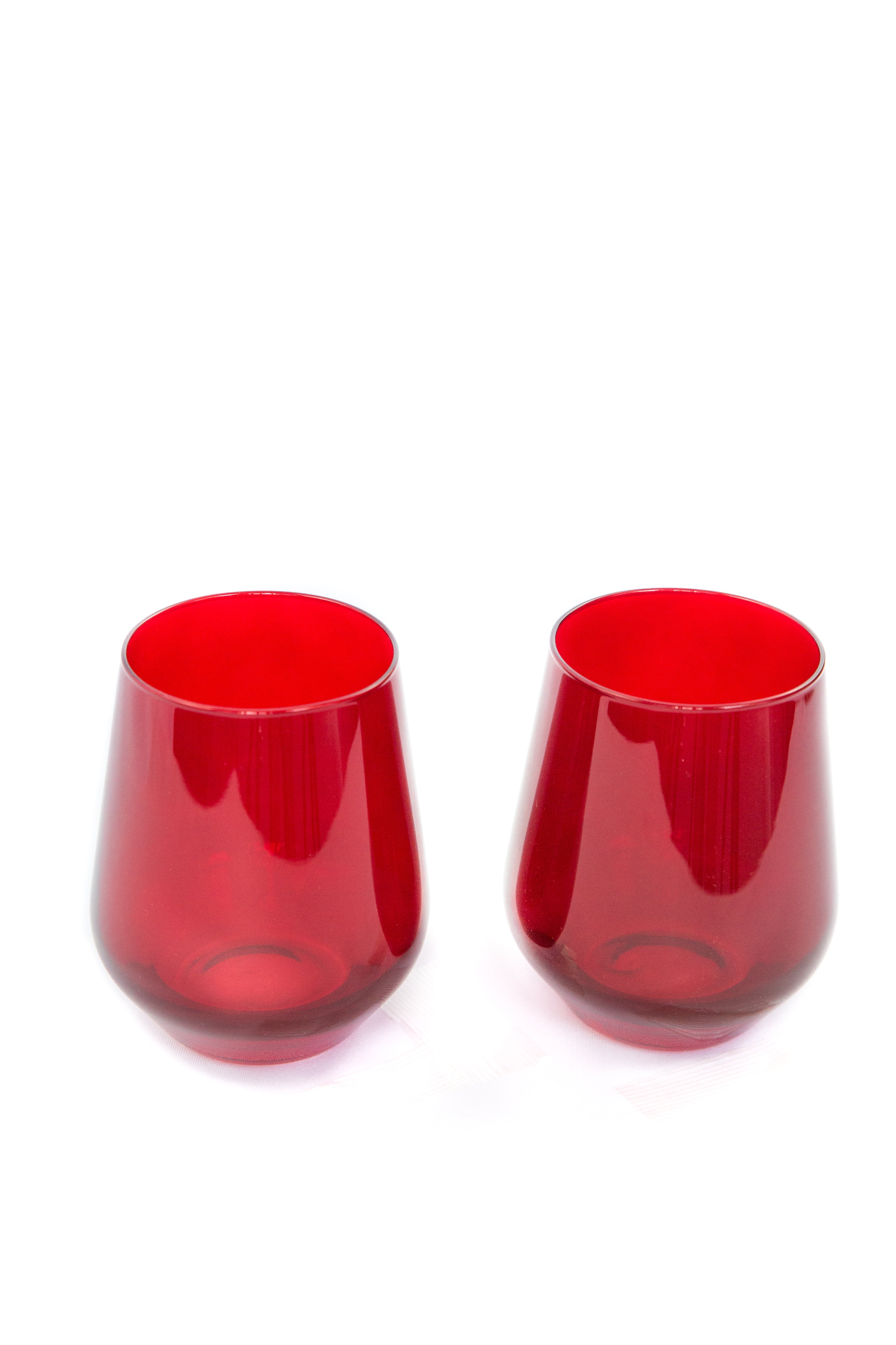 Estelle Colored Wine Stemless - Set of 6 {Red}