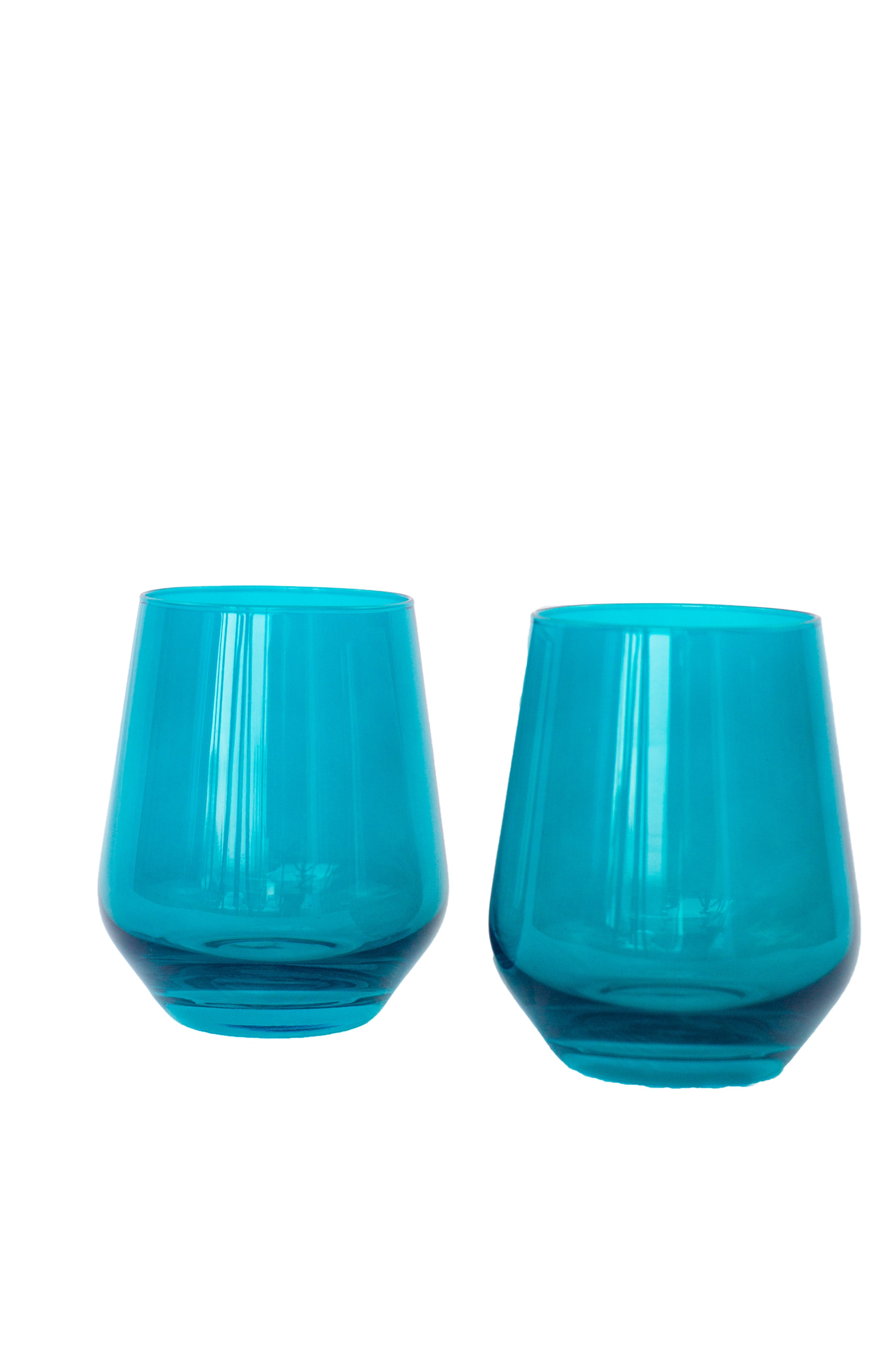 Estelle Colored Wine Stemless - Set of 6 {Teal}